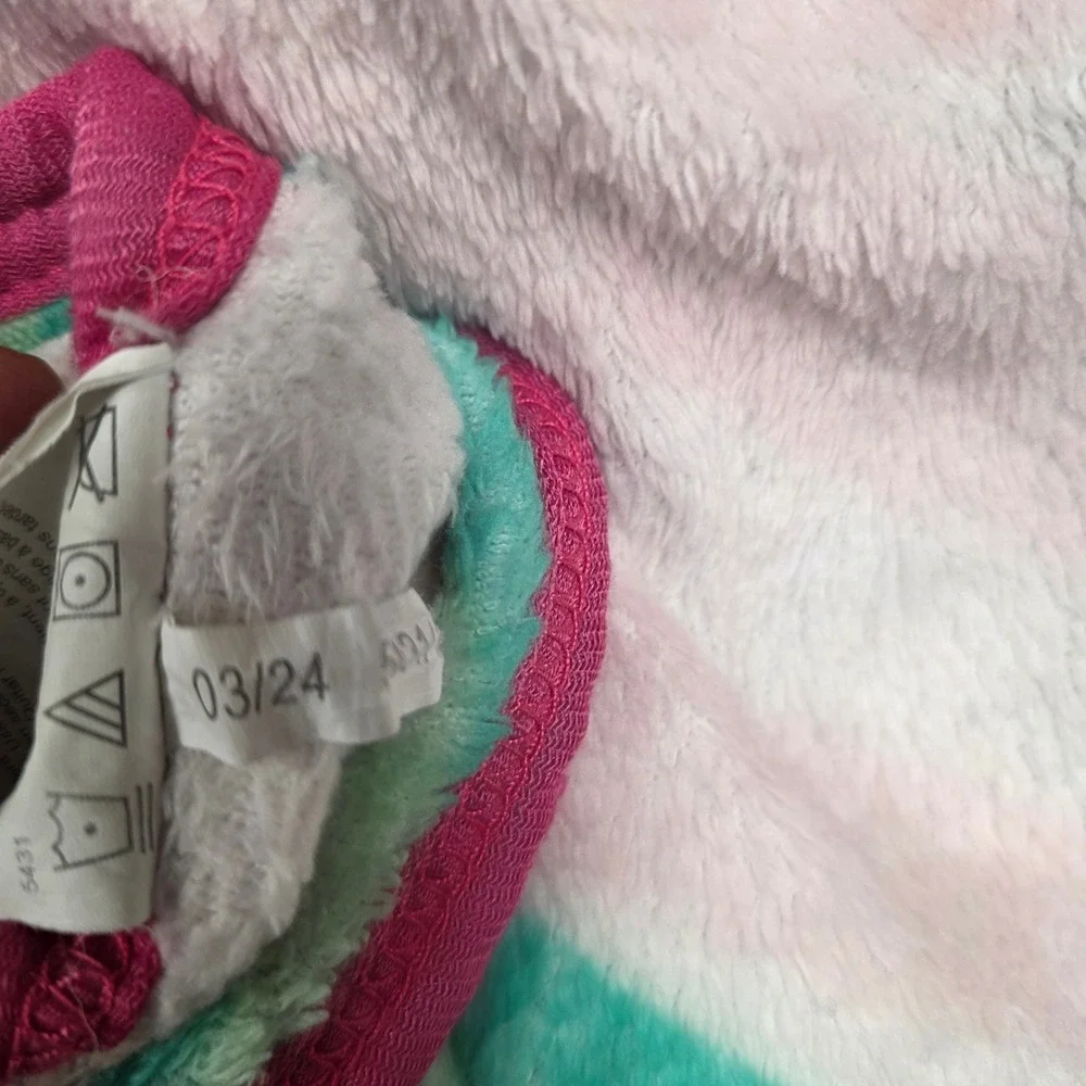 Hello Kitty Tropical Leopard Print Plush Throw Blanket Pink 62x46 Franco Sanrio